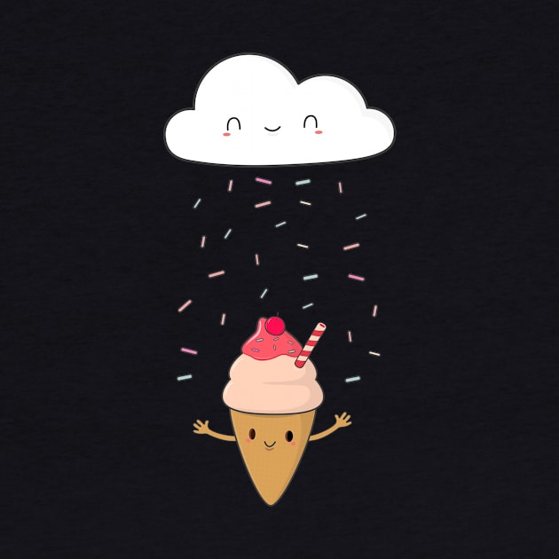 Ice Cream Candy Rain T-Shirt by happinessinatee